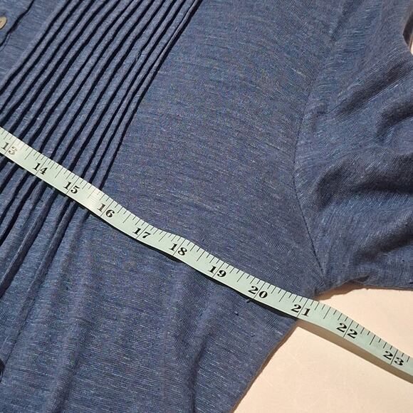 Sundance Shirt Women's XL Linen & Silk Lightweight Semi-Sheer Pintuck Tuxedo - Picture 6 of 8